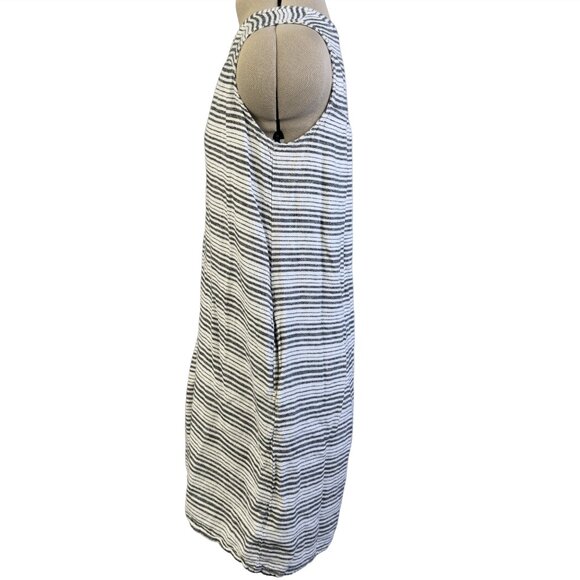 GAP Striped Sleeveless Linen-Rayon Shift Dress w/ pockets M – Black & White - Picture 4 of 11